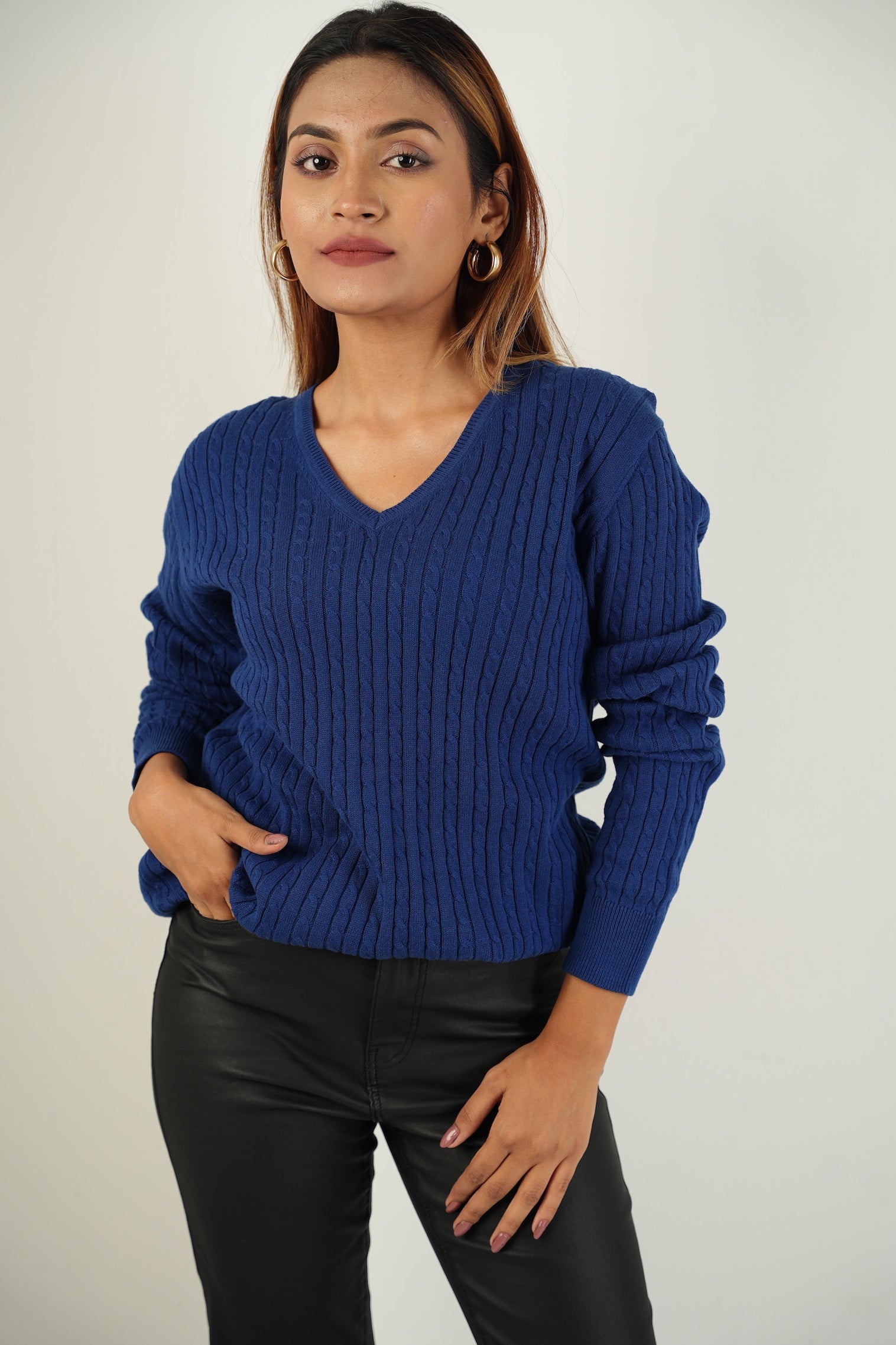 Midnight Cableknit Sweater