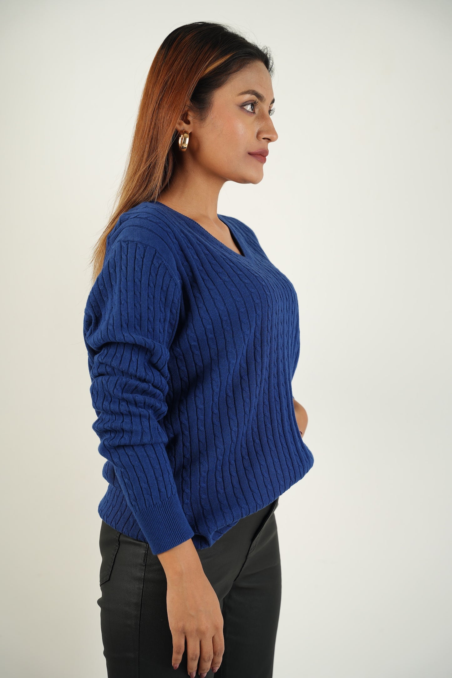 Midnight Cableknit Sweater