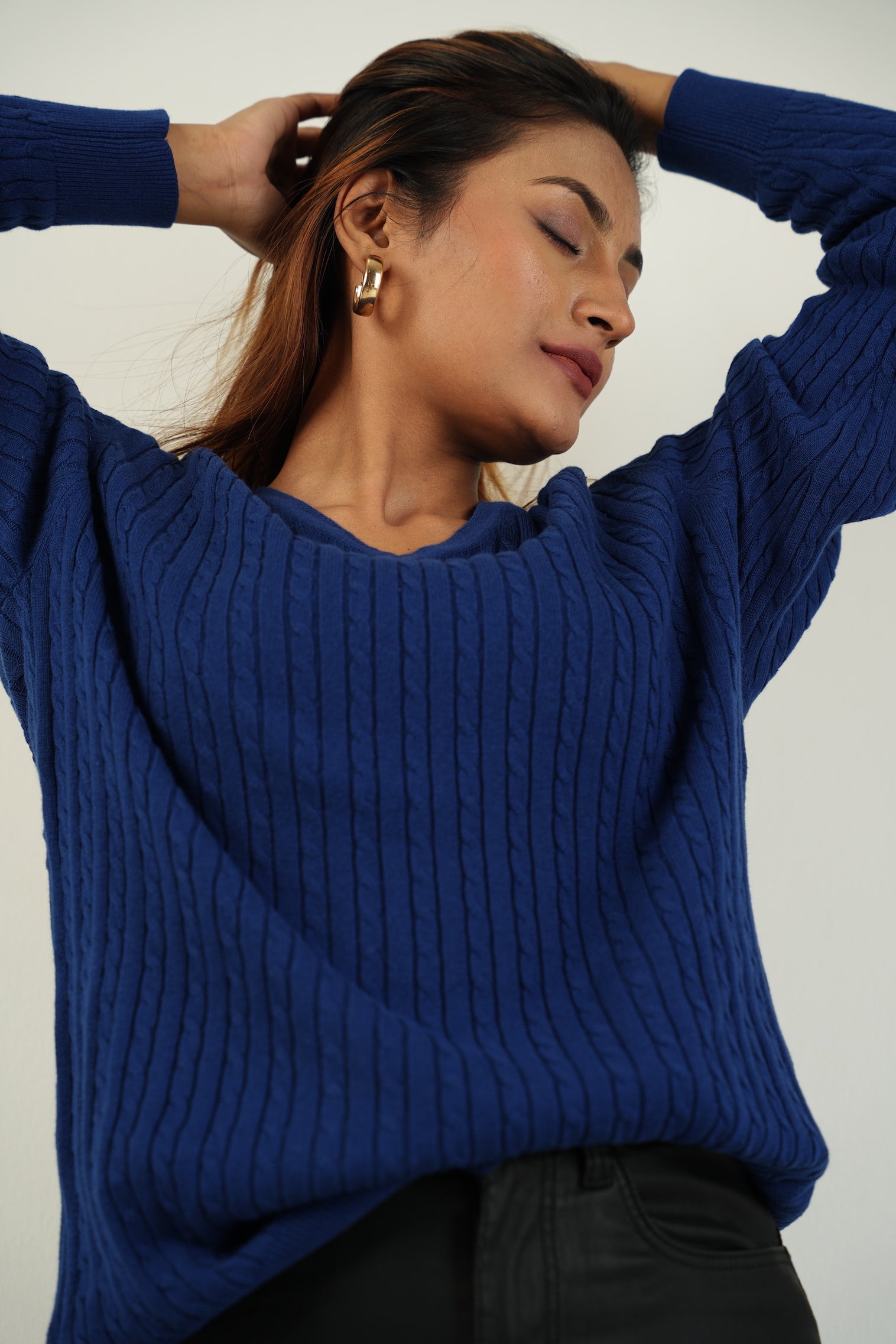 Midnight Cableknit Sweater