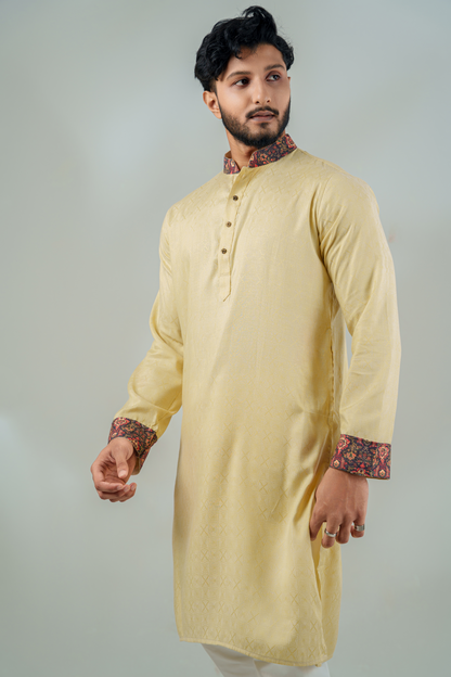 Shahenshah Panjabi in Pale Green Jacquard