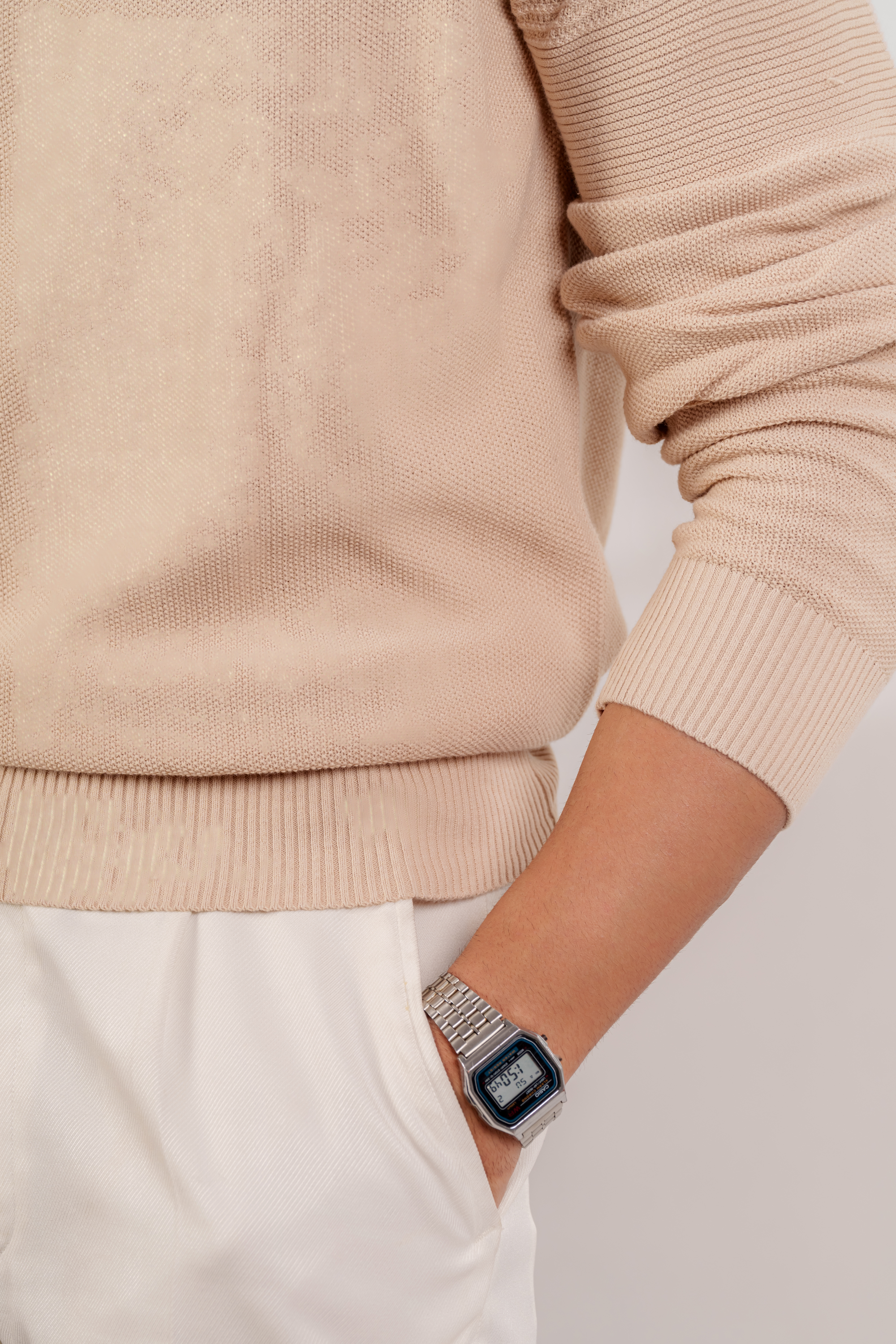 Quarter-Zip Sweater Beige