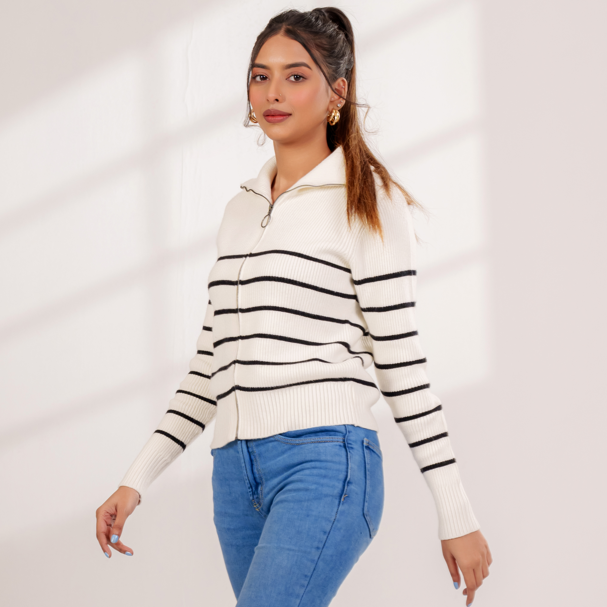 Marine Zip-Through Sweater