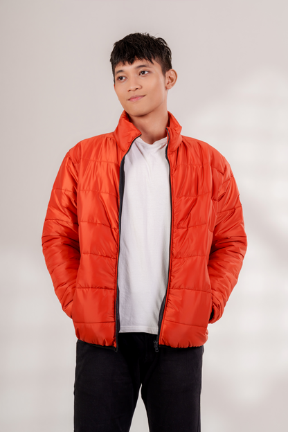 Oxford Puffer Jacket in Rust Orange