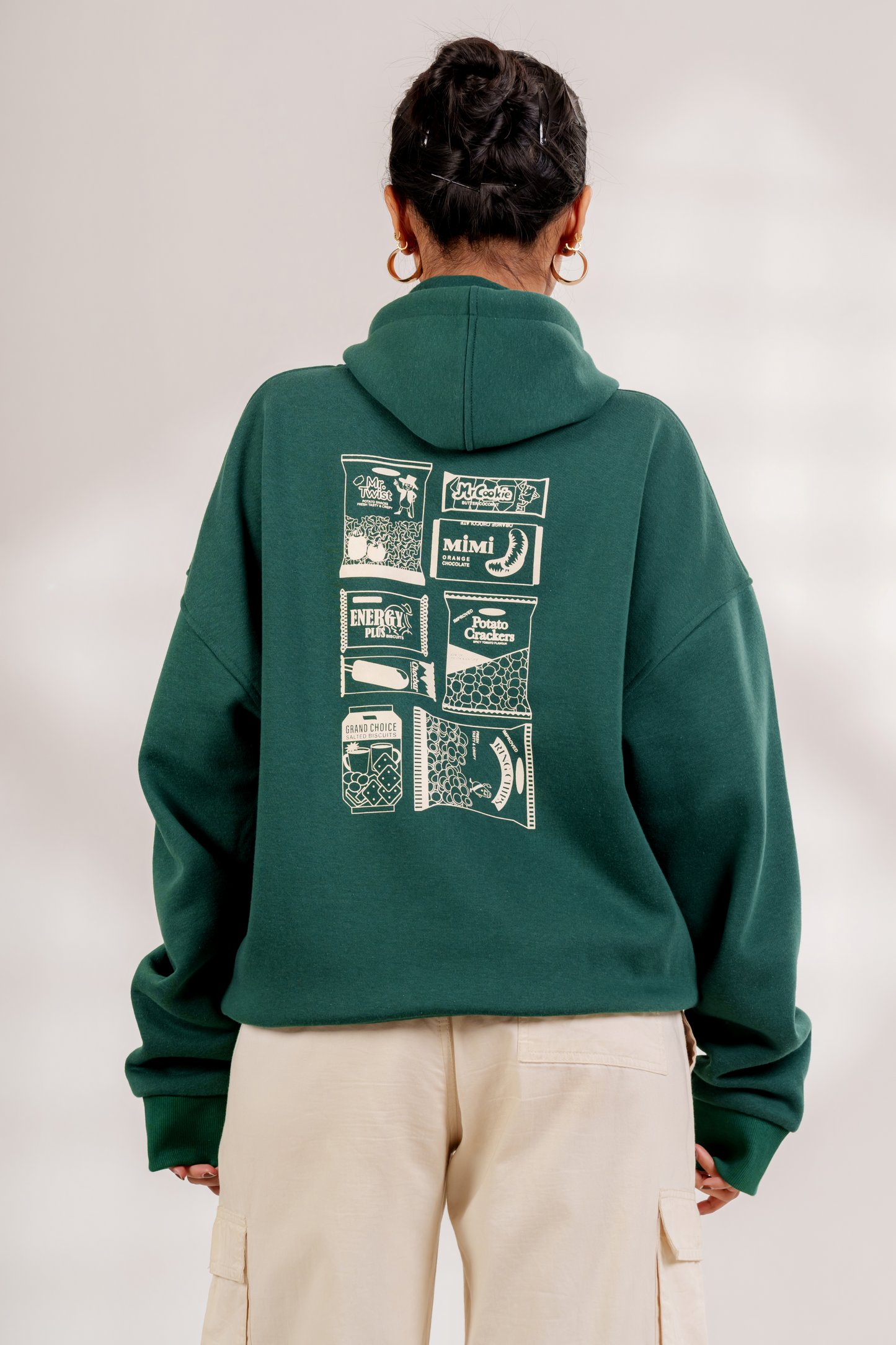 1990's Nostalgia' Oversized Hoodie in Varsity Green