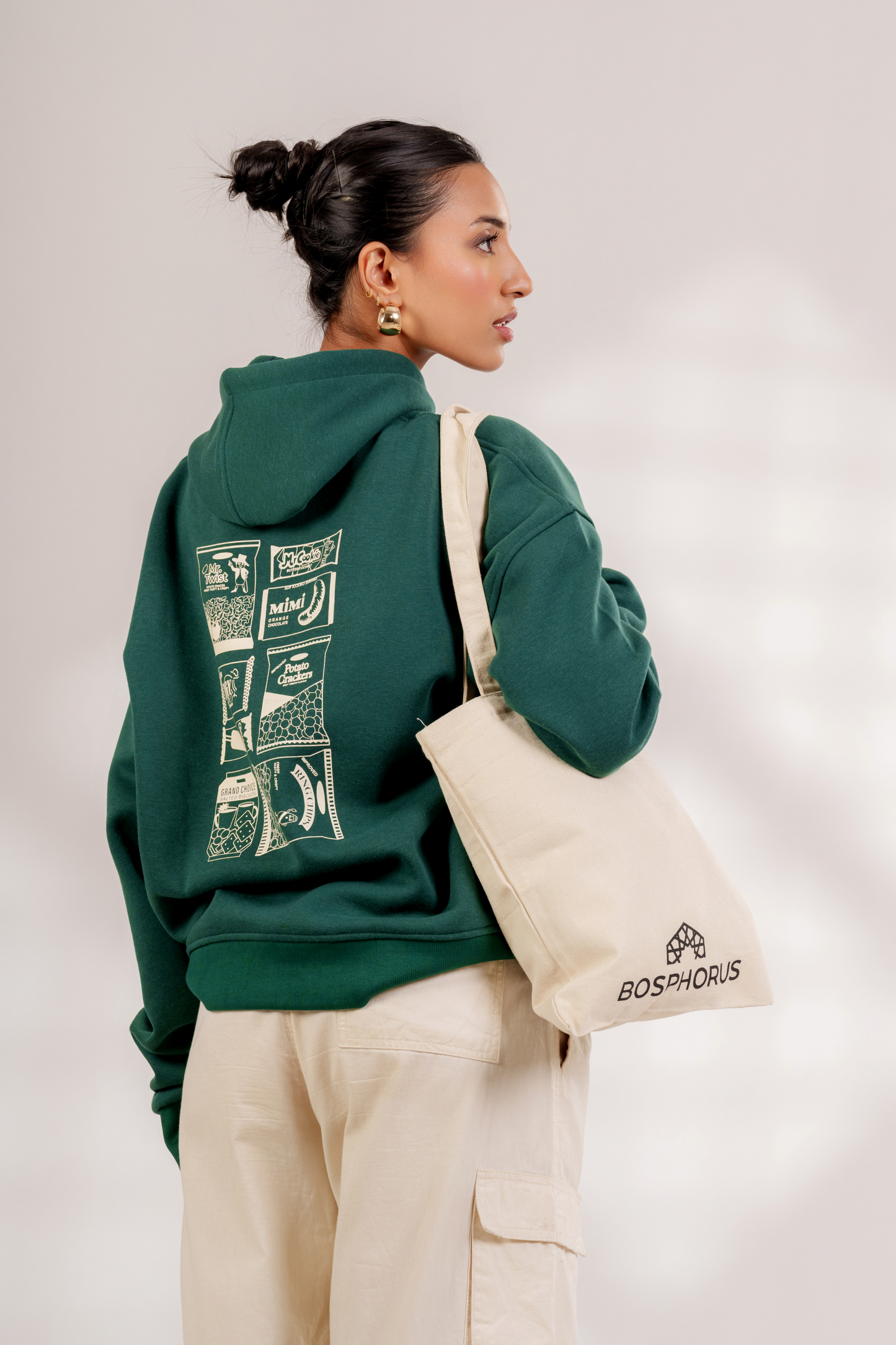 1990's Nostalgia' Oversized Hoodie in Varsity Green