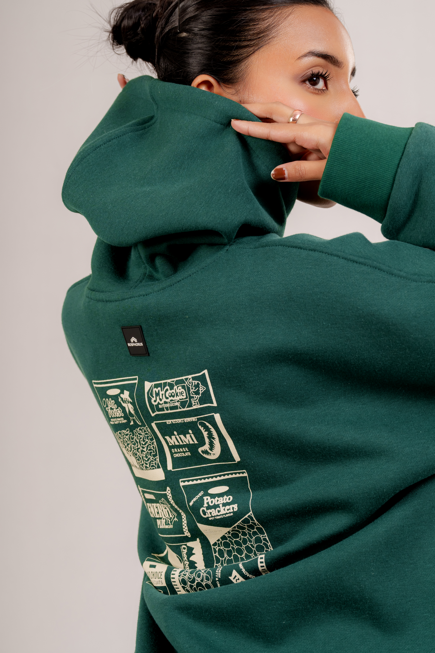 1990's Nostalgia' Oversized Hoodie in Varsity Green