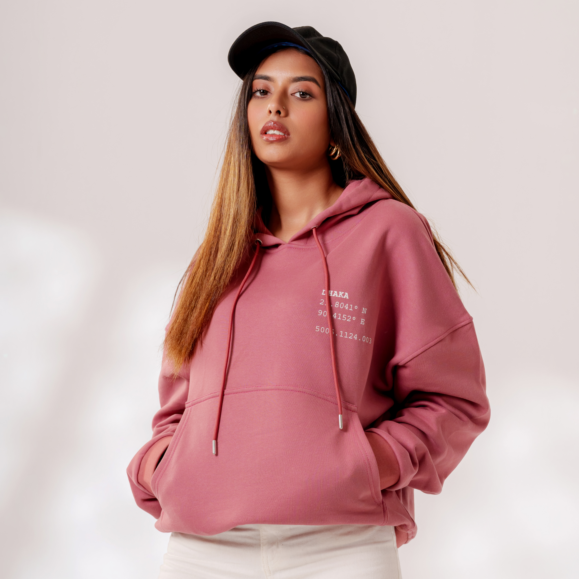 'DHK' Oversized Hoodie in Mauve