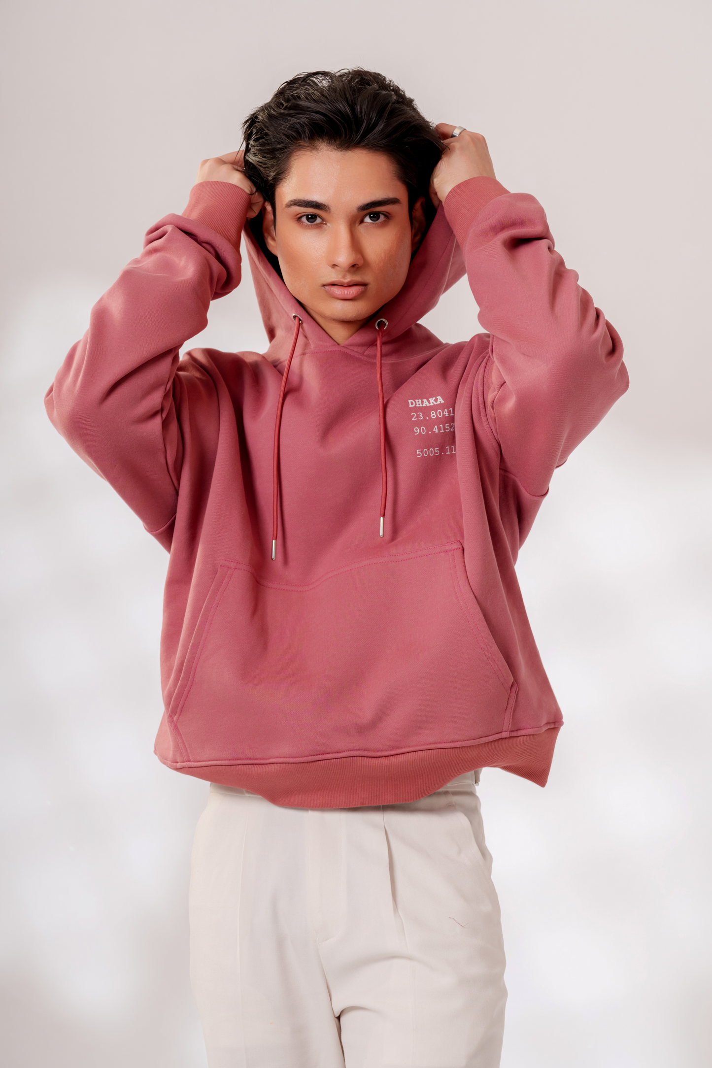 'DHK' Oversized Hoodie in Mauve