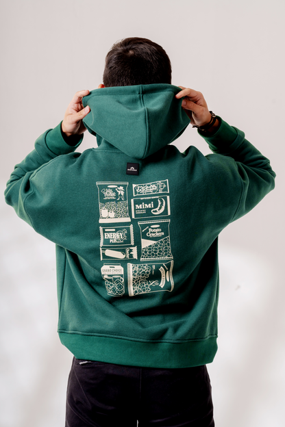 1990's Nostalgia' Oversized Hoodie in Varsity Green