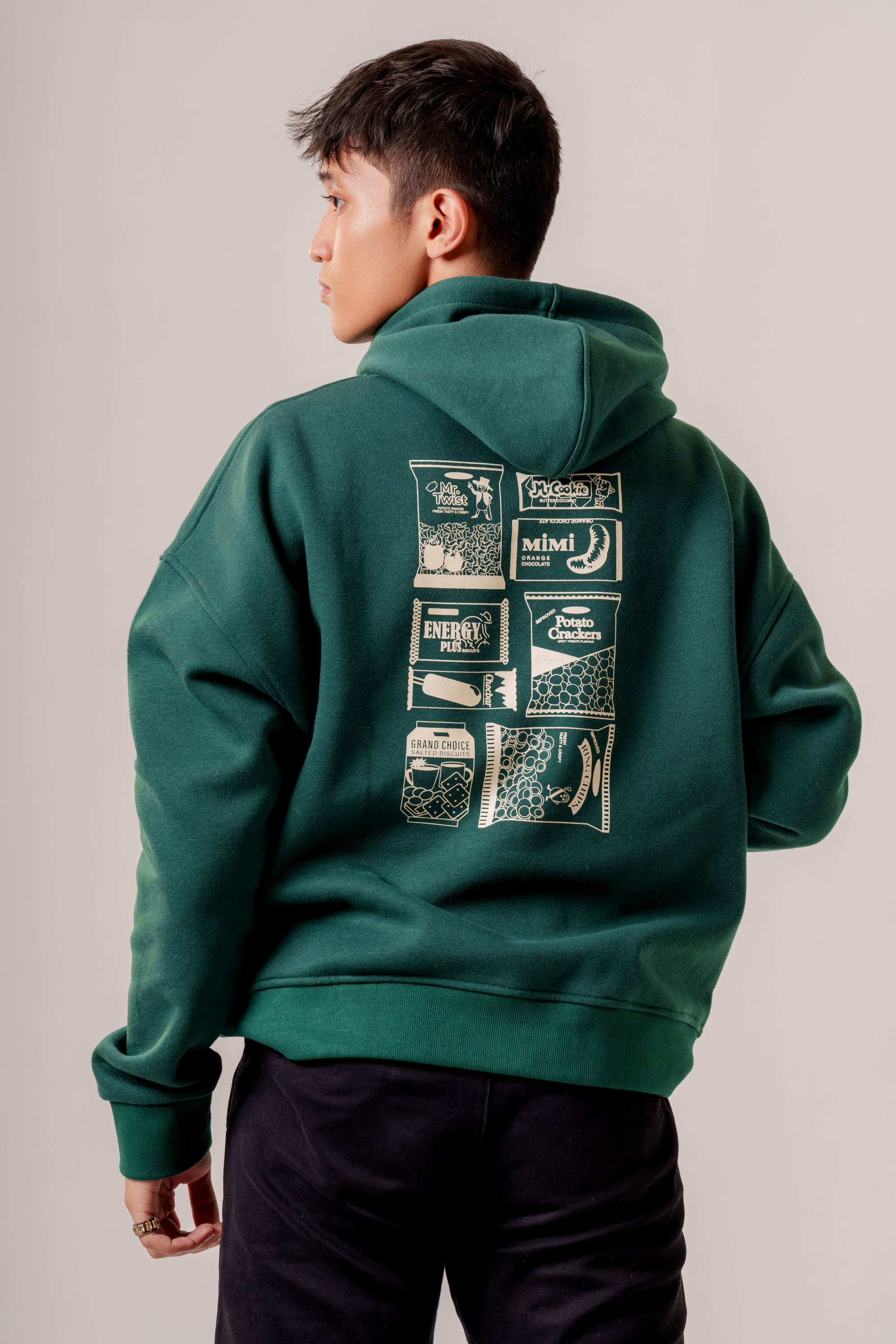 1990's Nostalgia' Oversized Hoodie in Varsity Green