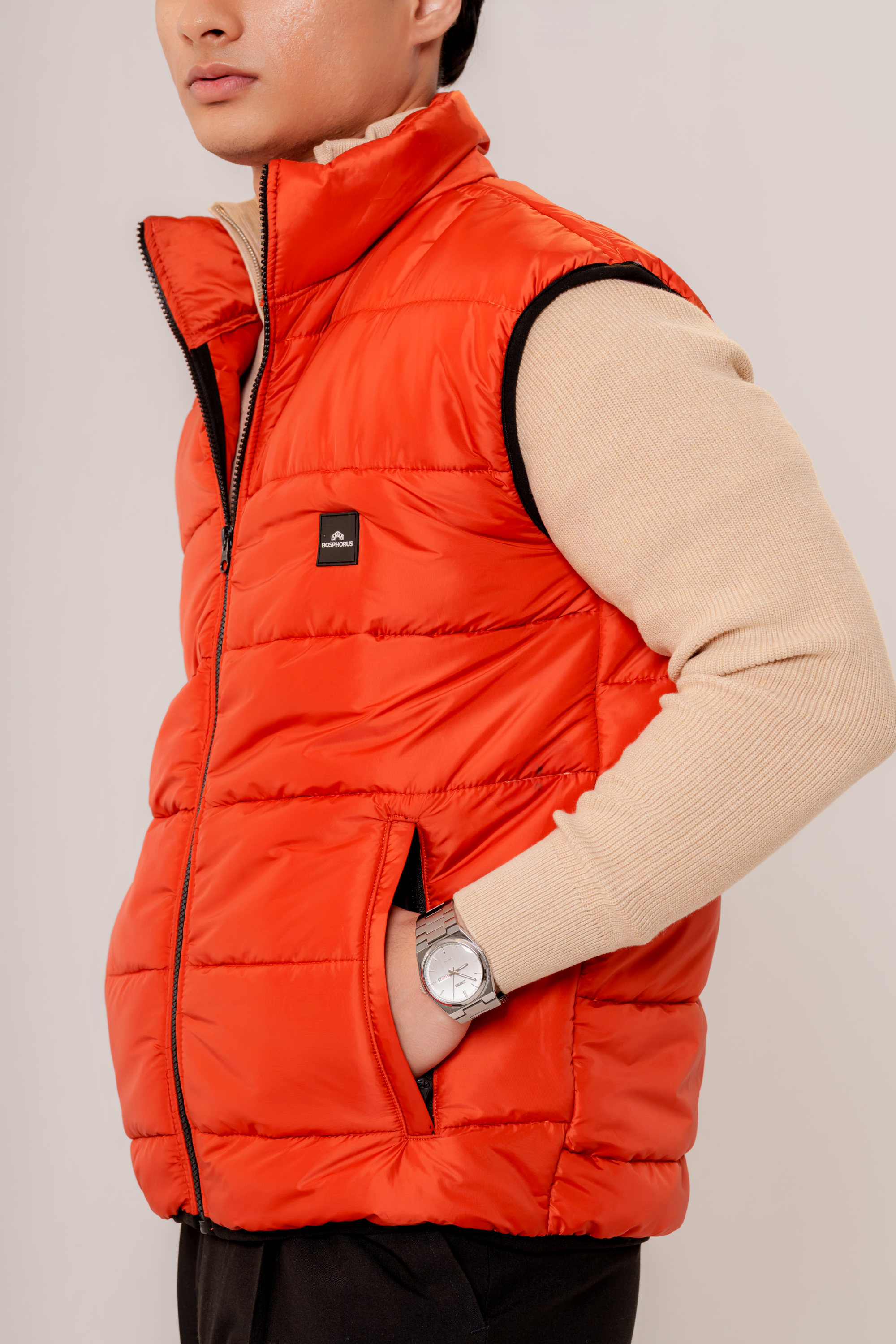 Camden Gilet in Rust Orange