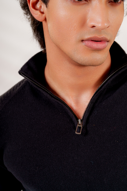 Quarter-Zip Sweater Black