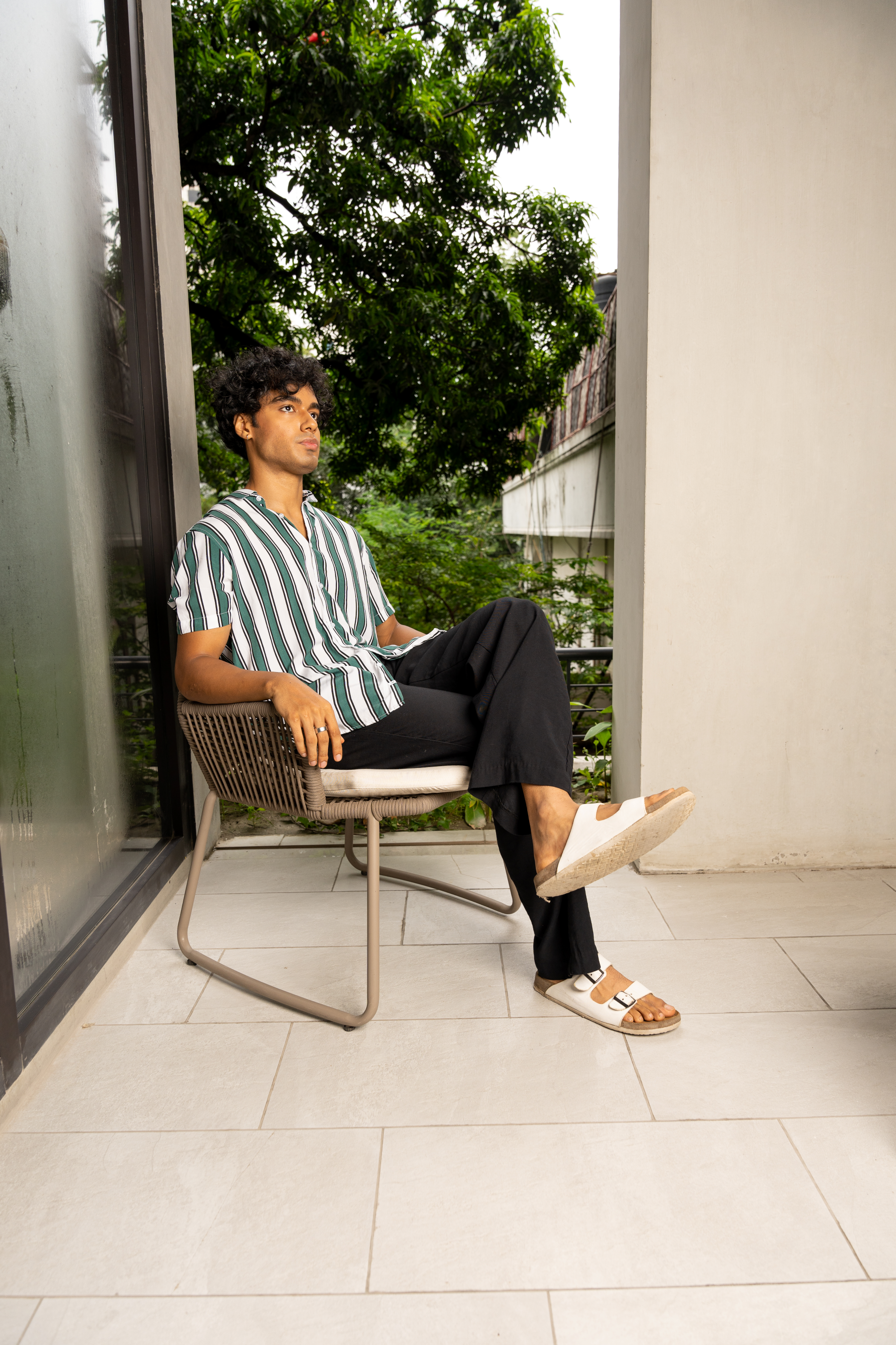 Green Bold Striped Shirt