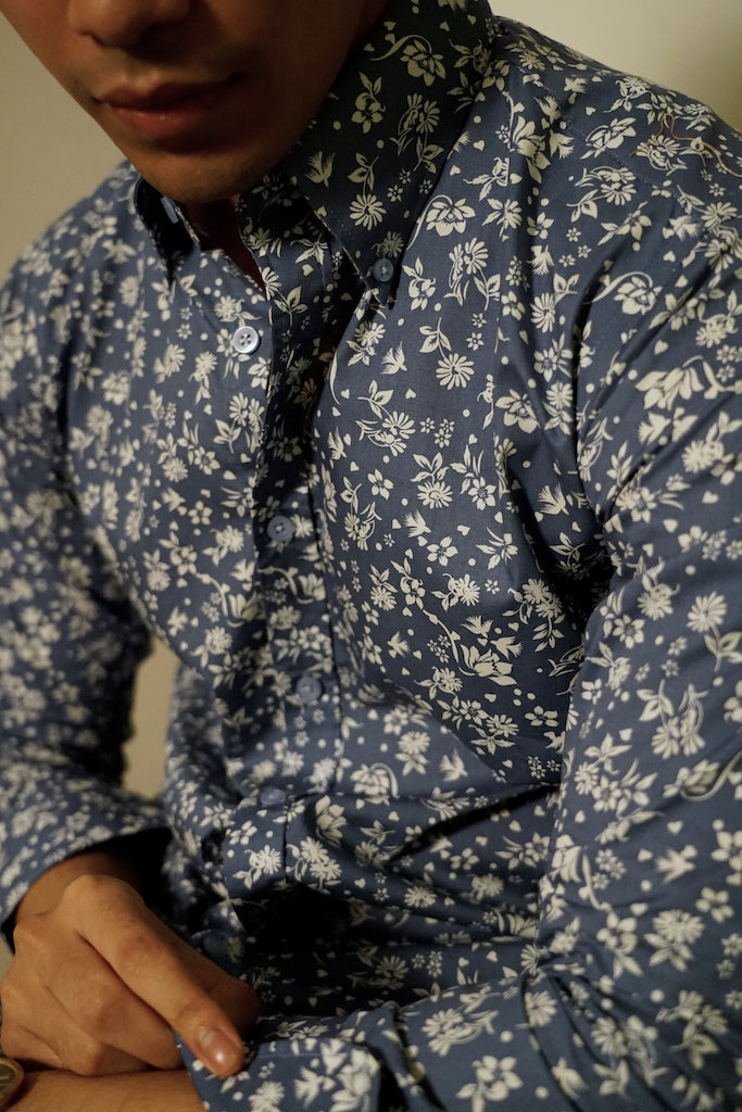 Blue Floral Shirt - Bosphorus Fashion Ltd.