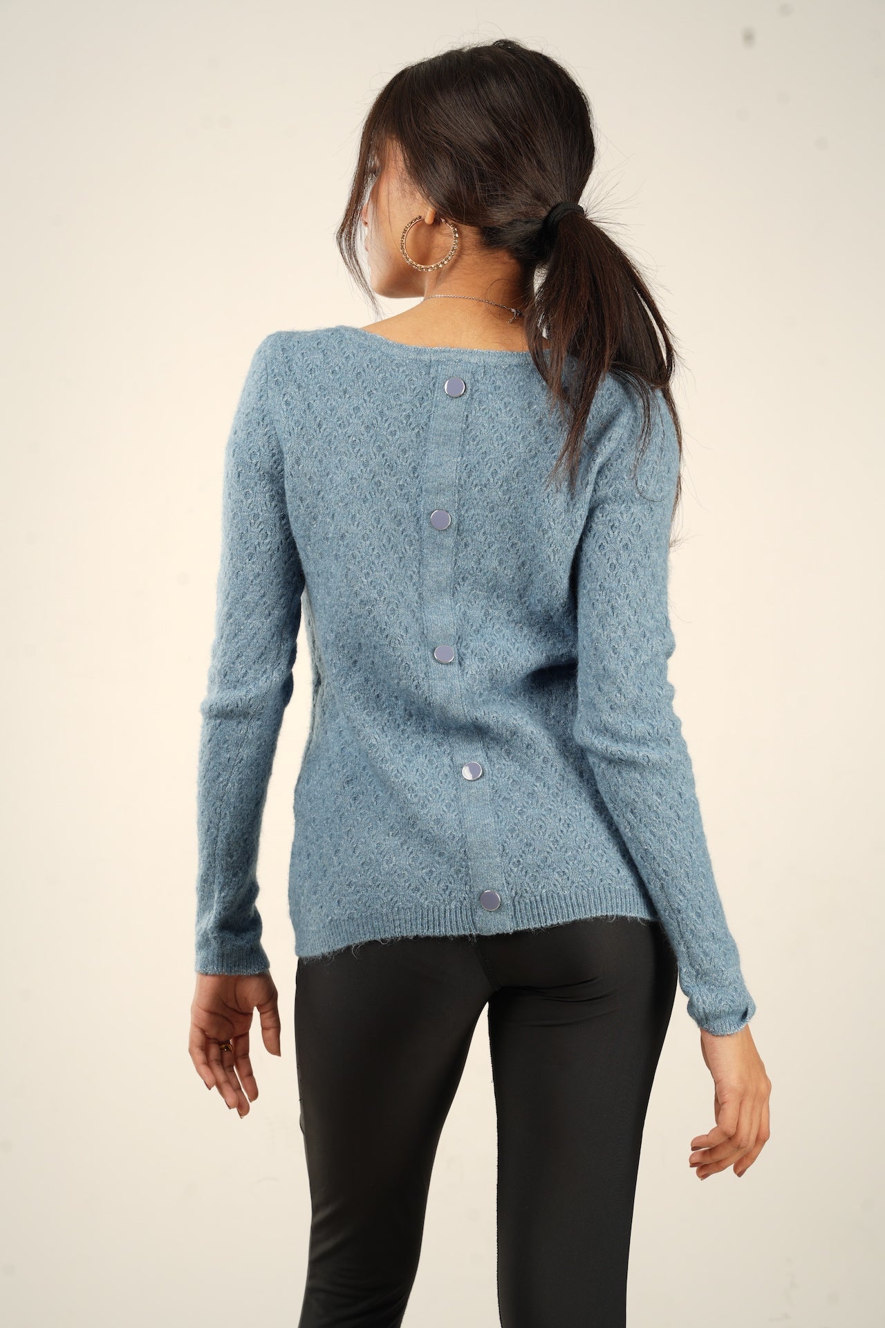 Steel Blue Swirl Sweater - Bosphorus Fashion Ltd.