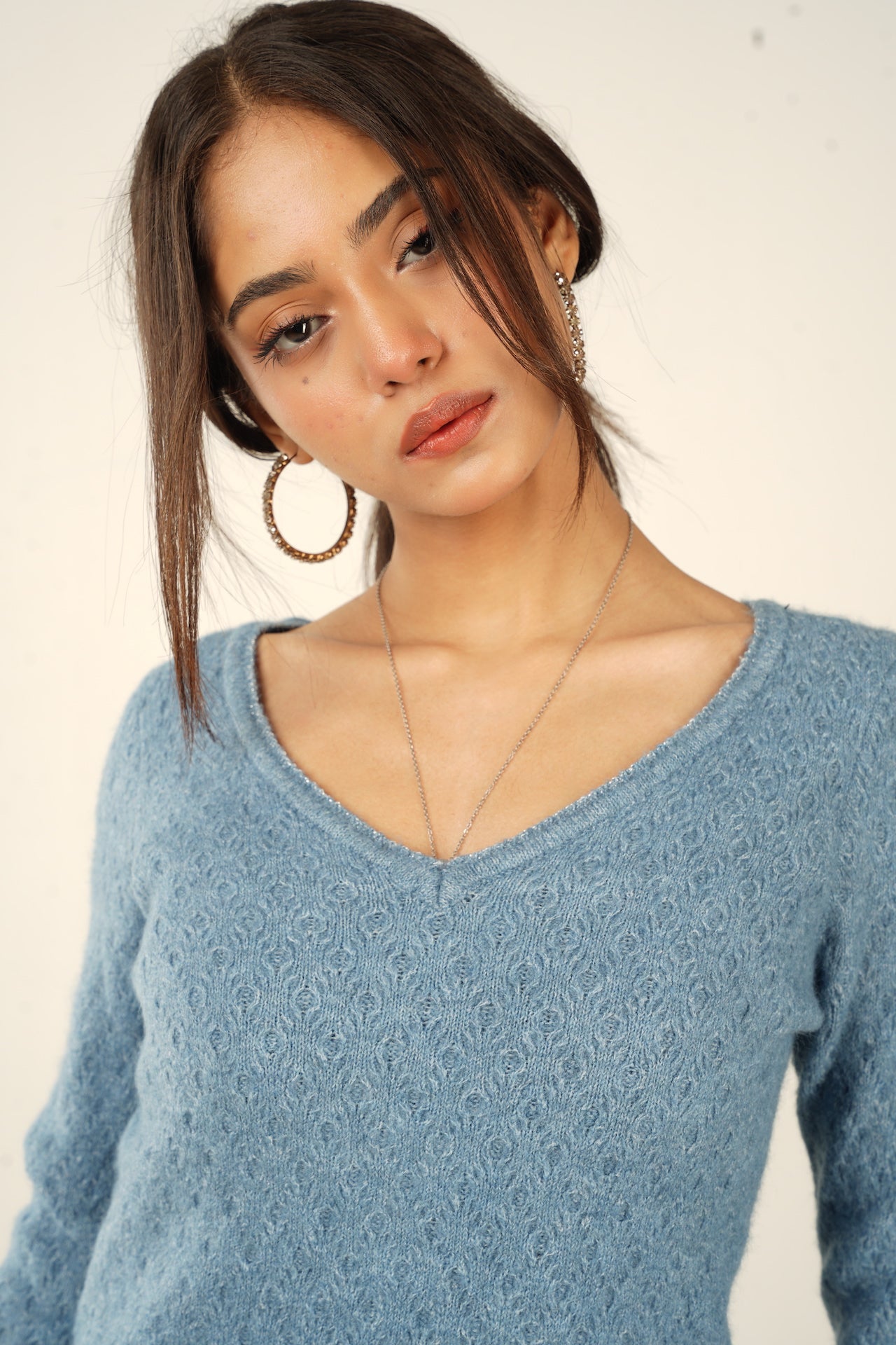 Steel Blue Swirl Sweater - Bosphorus Fashion Ltd.