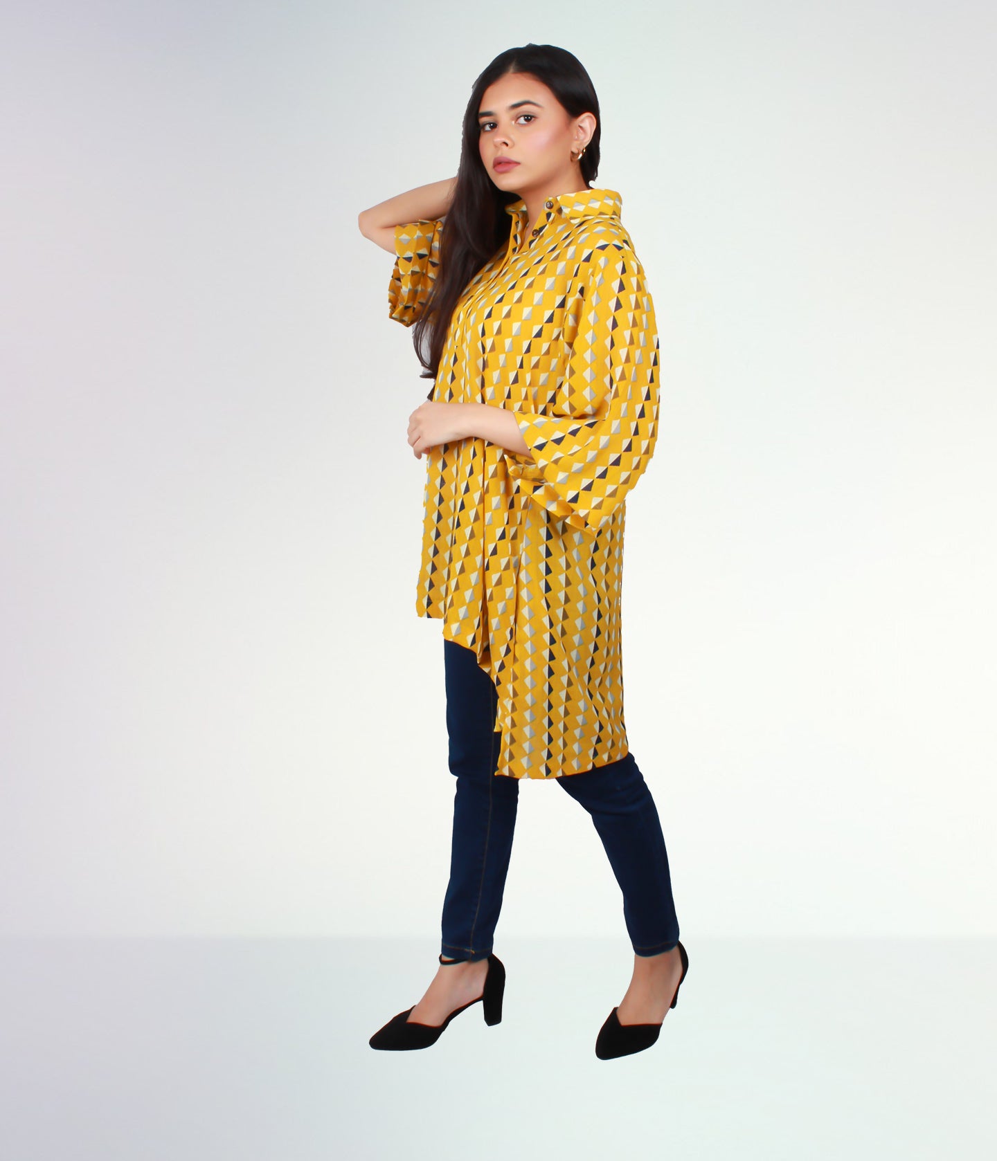 Mustard Aztec Kurti - Bosphorus Fashion