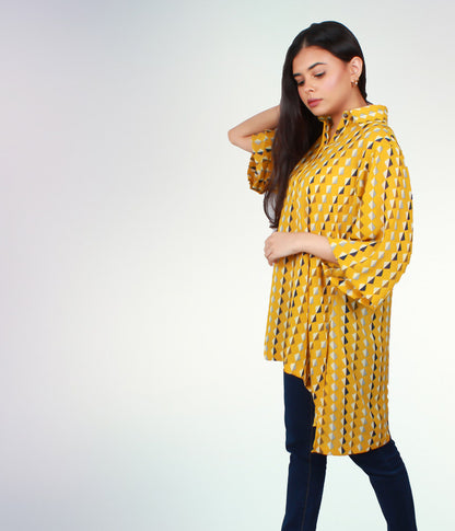 Mustard Aztec Kurti - Bosphorus Fashion