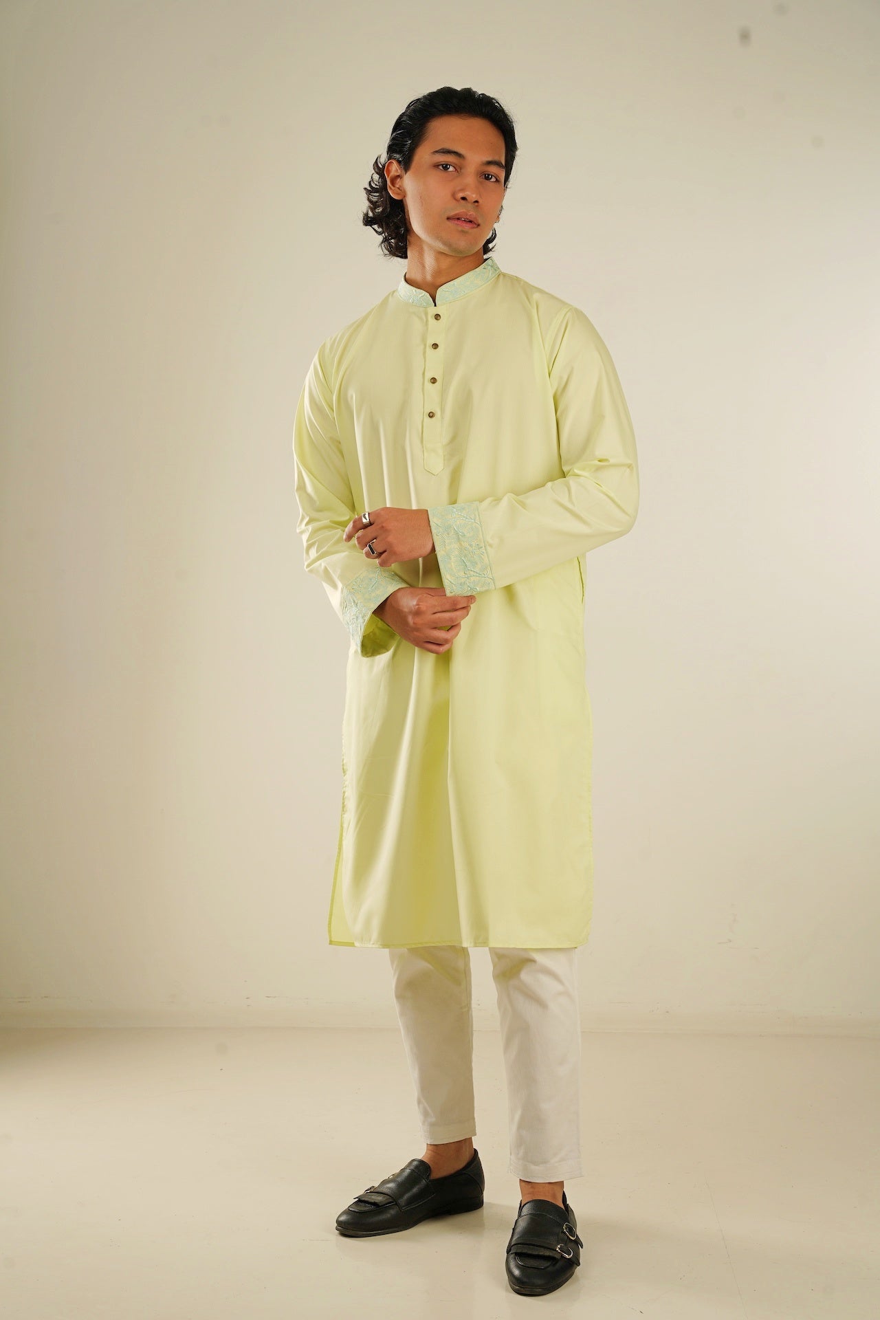 Shehzada Kurta in Pale Green - Bosphorus Fashion Ltd.